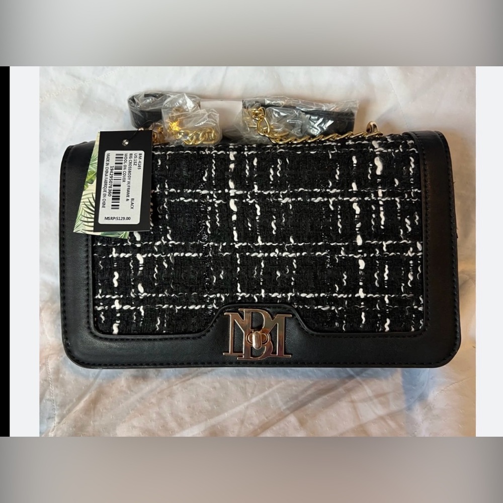 Badgley Mischka - Black Tweed Shoulder Bag New with tags